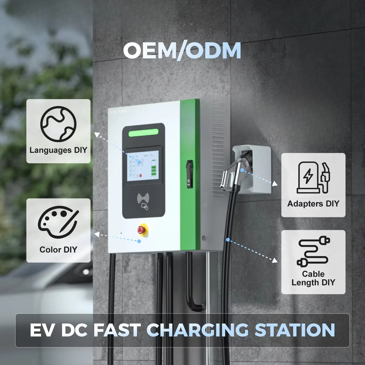 SETEC POWER Home Level 3 DC Fast EV Charger 10-60kW Wall-Box Electric Vehicle Charging Station for Car