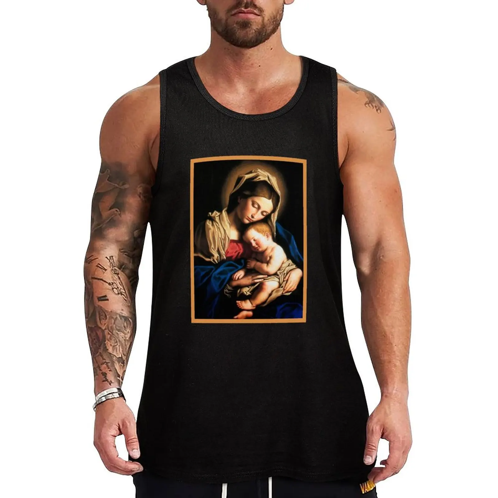

virgin mary holy art Tank Top t shirt gym Bodybuilding clothing man