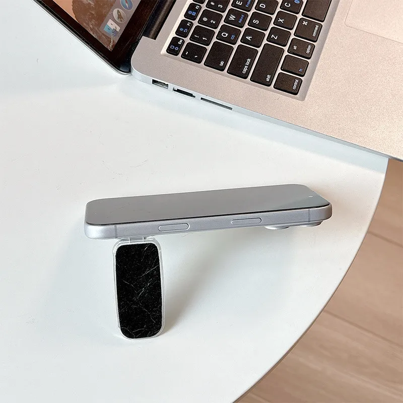 

Flip Mirror Leather Mobile Phone Holder Stand INS Phone Finger Holder Fold Grip Air Sac Mobile Stand Tok Support Phone Tablet