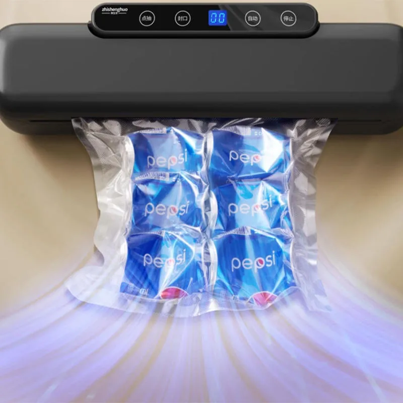 Small household food packaging fully automatic Vacuum sealing machine comes with 10 large vacuum-specific bags