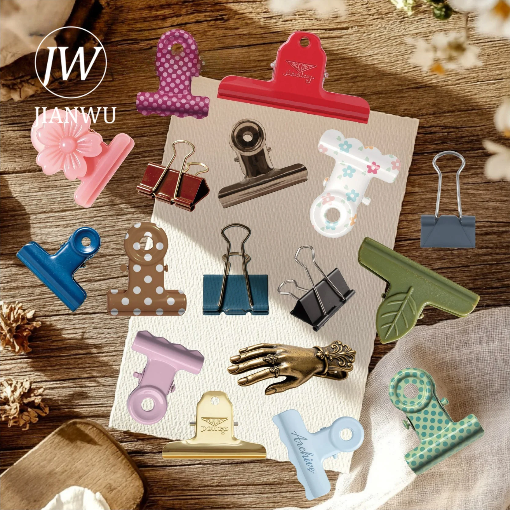 JIANWU Vintage Simulation Clip Shaped Landscape Material Collage Scrapbooking Sticker Creative DIY Journal Stationery