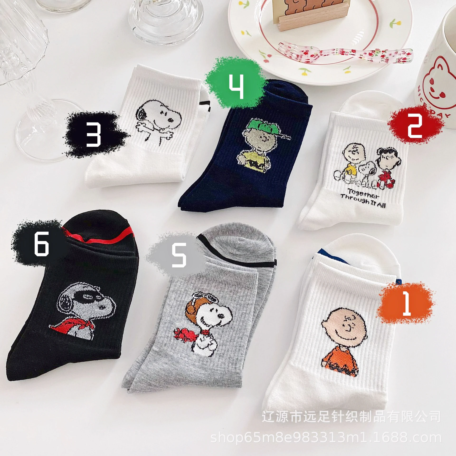 Snoopy Socks Cute Cartoon Mid Tube Cotton Women Sports Breathable Anime Fashion Students Casual Personalize Socks