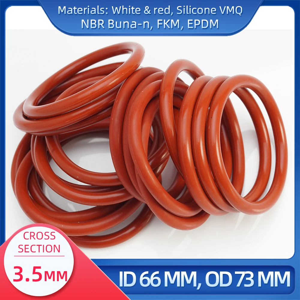 

O Ring CS 3.5 mm ID 66 mm OD 73 mm Material With Silicone VMQ NBR FKM EPDM ORing Seal Gaske