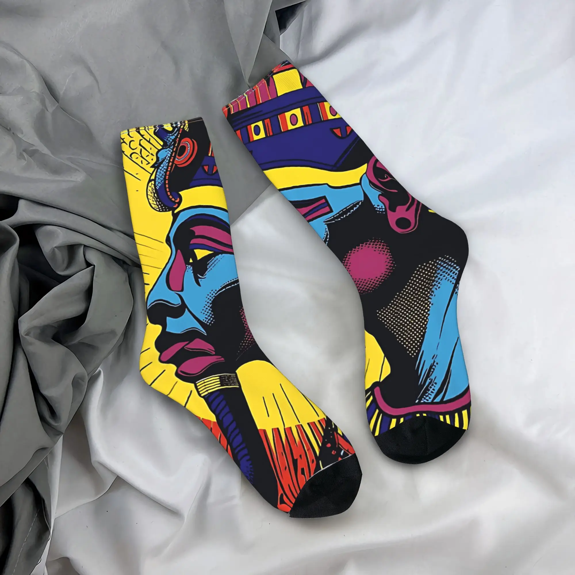 

Носки с египетским фараоном в стиле поп-арт 3, чулки на заказ, мужские носки против пота, мягкие дышащие осенние забавные носки для скейтборда