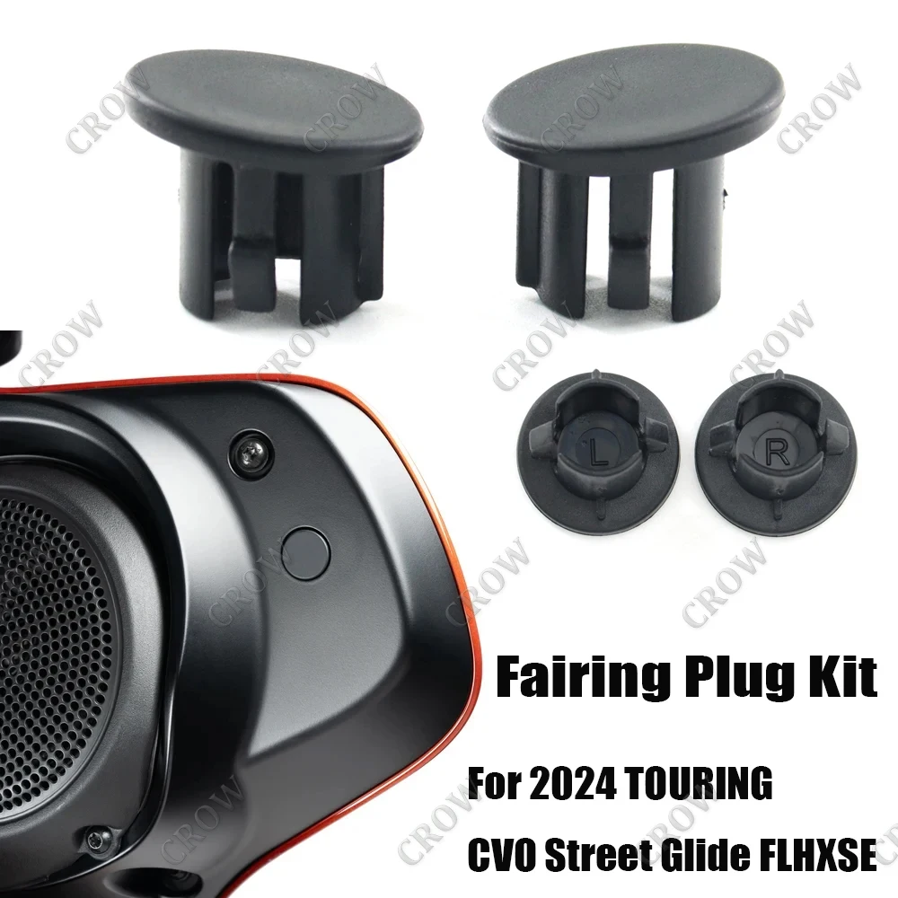 

For Harley TOURING Street Glide CVO 121 117 FLHXSE FLHX 2023 2024 Motorcycle Fairing Mirror Hole Plugs Black 2pcs