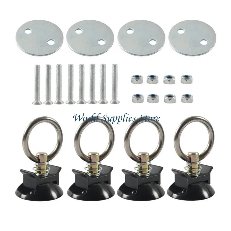 

G6KC Tie Down System L Track Tie Down with Round Rings for Truck Beds to Tie Down Motorcycle Tie Down Anchors Point