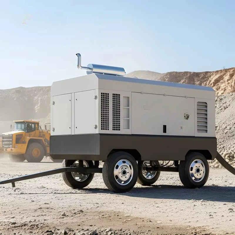 Mobile Diesel Portable Screw Air Compressor for Mining Construction Oil and Gas Operations Delivering High Airflow Output