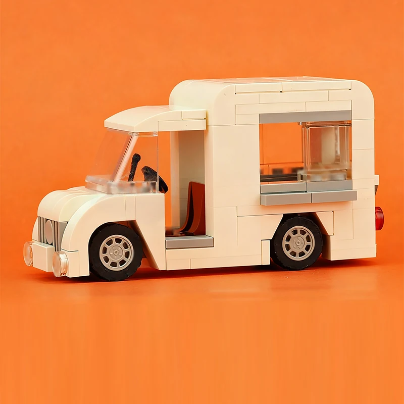 City Car Model MOC Building Bricks Street-Side Ice Cream Van Modular Technology Children Holiday Gifts Assemble Toys Suit