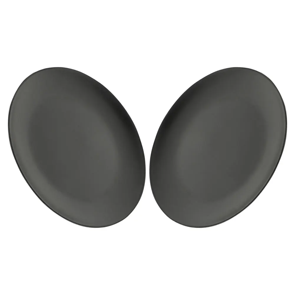 

2 PCS Black Tableware Dinnerware Beach Theme Plates Camping Fruit Food Service Platters Salad Bbq Serving Cake