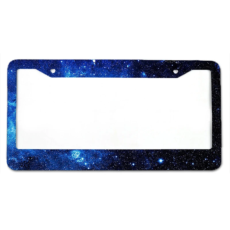 Starry Sky Pattern American Standard Aluminum Alloy Car License Plate Cover Car Accessories Waterproof License Plate Cover