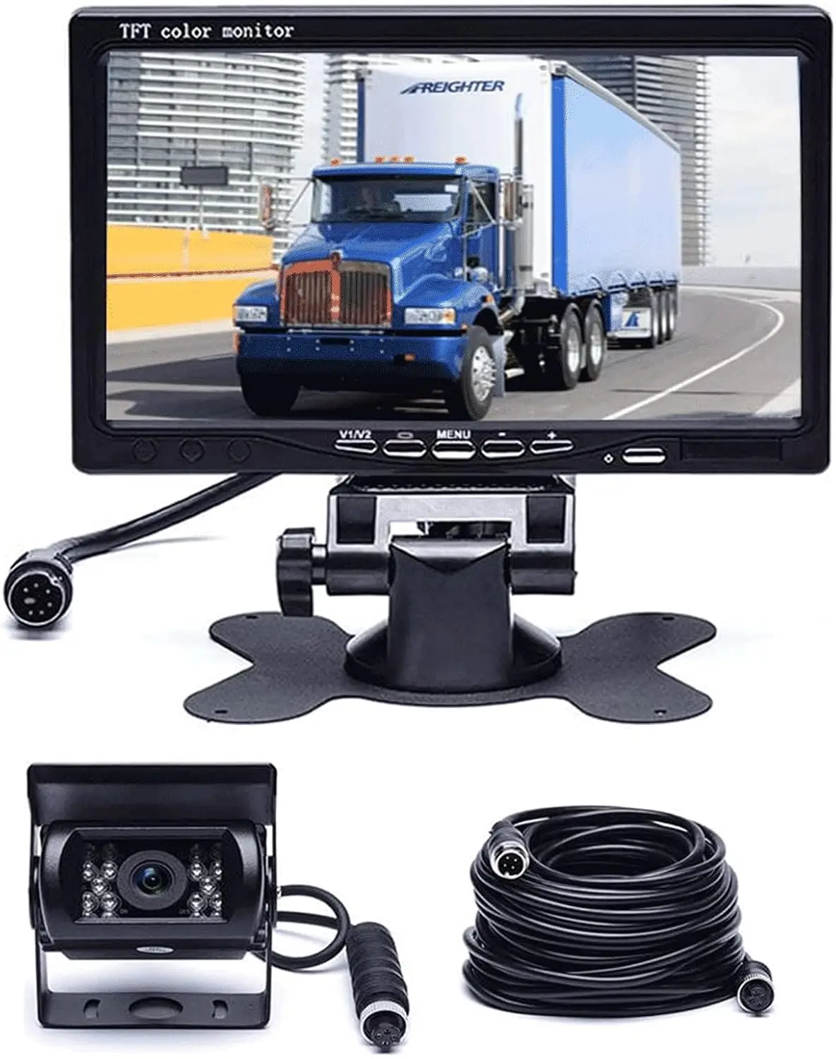 

Waterproof 18 IR LED Night Vision Reverse Camera + 7" Rear View Monitor Vehicle Parking System for RV Bus Trailer Truck