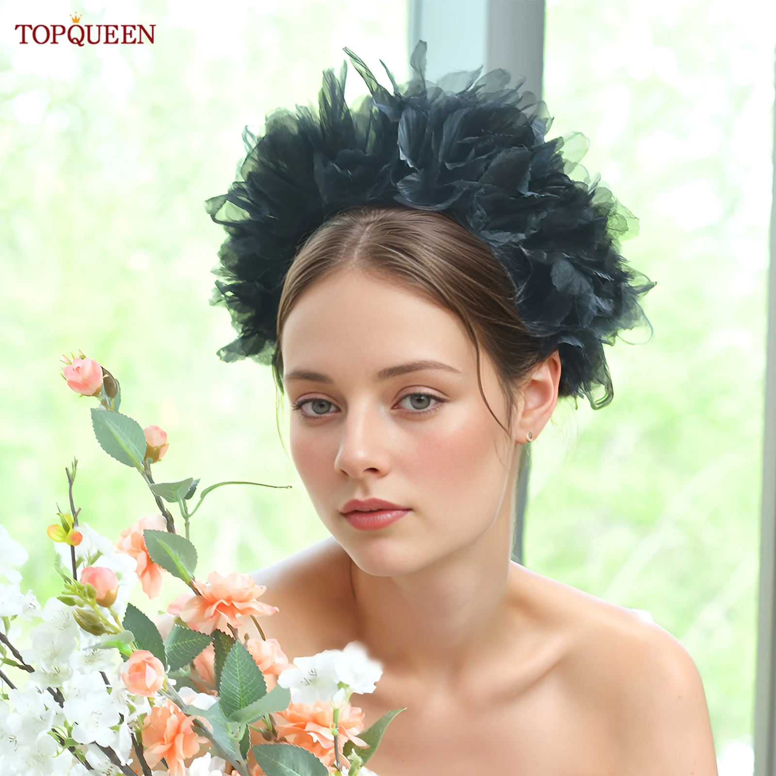 

TOPQUEEN Vh02 New Women'S Hair Accessories Flower Headband Fresh And Cute Party Accessories Can Be Diyed For Daily Wear
