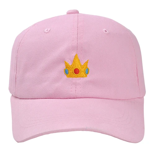 Gorra de béisbol bordada con corona para mujer, gorro de princesa, melocotón, gorra de papá de Rosalina, sombrero de playa cómodo para primavera y verano