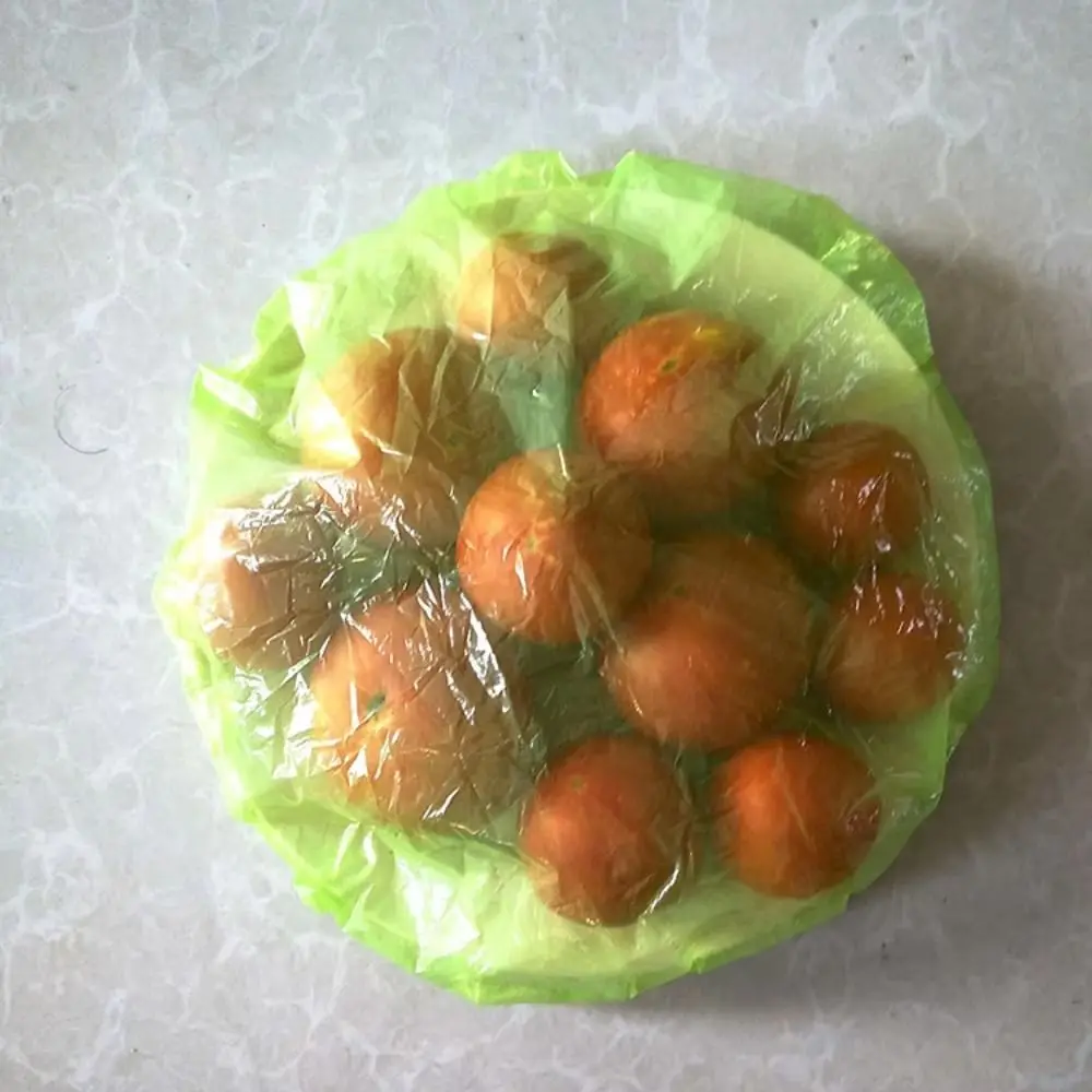 

60Pcs Durable Disposable Dish Plate Covers Clear Plastic Wrap Bowl Covers Colorful Dustproof Fresh Keeping Bags Food Saver Bag