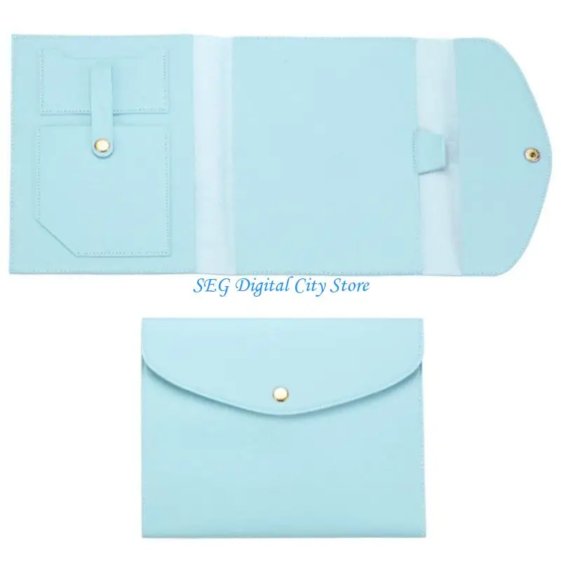 U75B Triple-Fold Notebook Case Waterproof PU Leather Journal Cover with Card Pockets