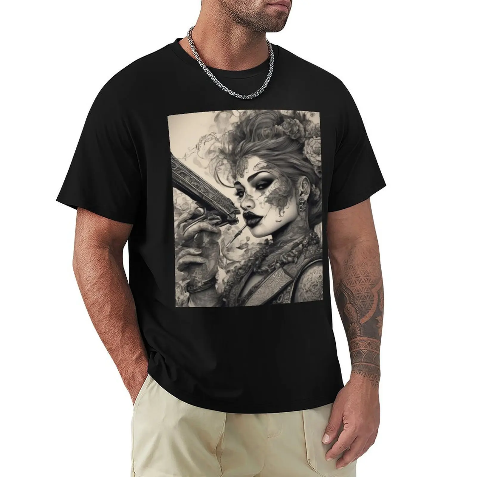 tattoo girl 2 T-Shirt custom t shirt tees vintage t shirt men