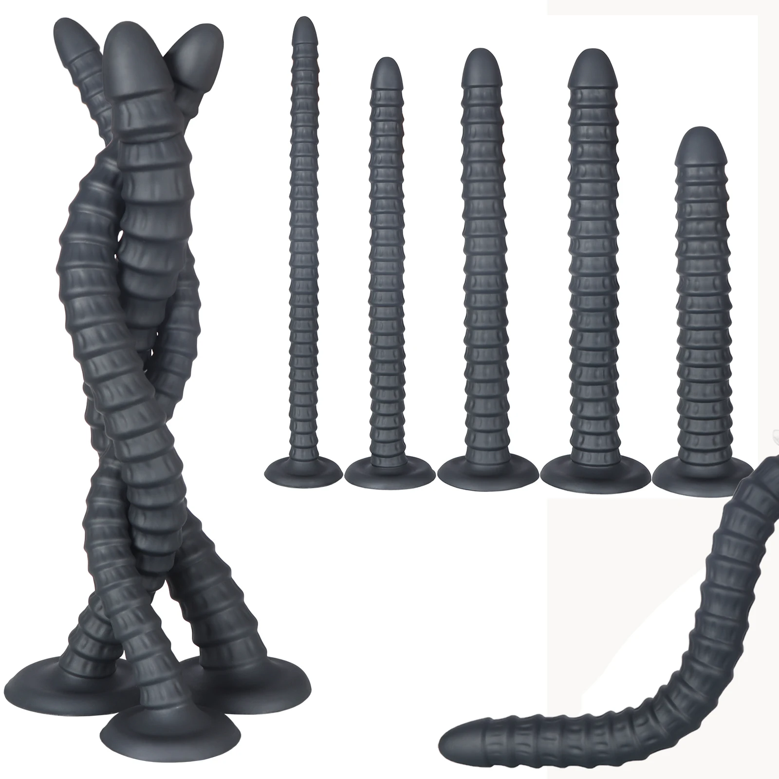 Silicone Long Dildo With Suction Cup Anal Plug Pointed Tip Butt Plug Anal Dilator Stimulation Masturbator Adult Toy Sex Products