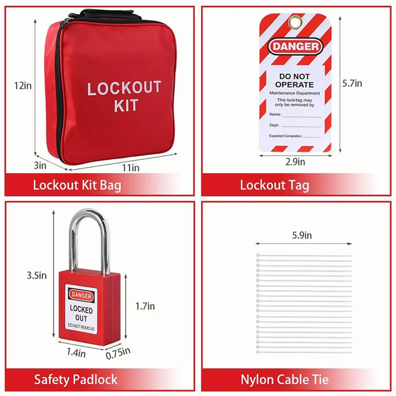 【B89E】2X Lockout Tagout Kit, Electrical Loto-Kit With Circuit Breaker Lockout, Lockout Hasps, Lock Out Tags Multi-Pole Breaker