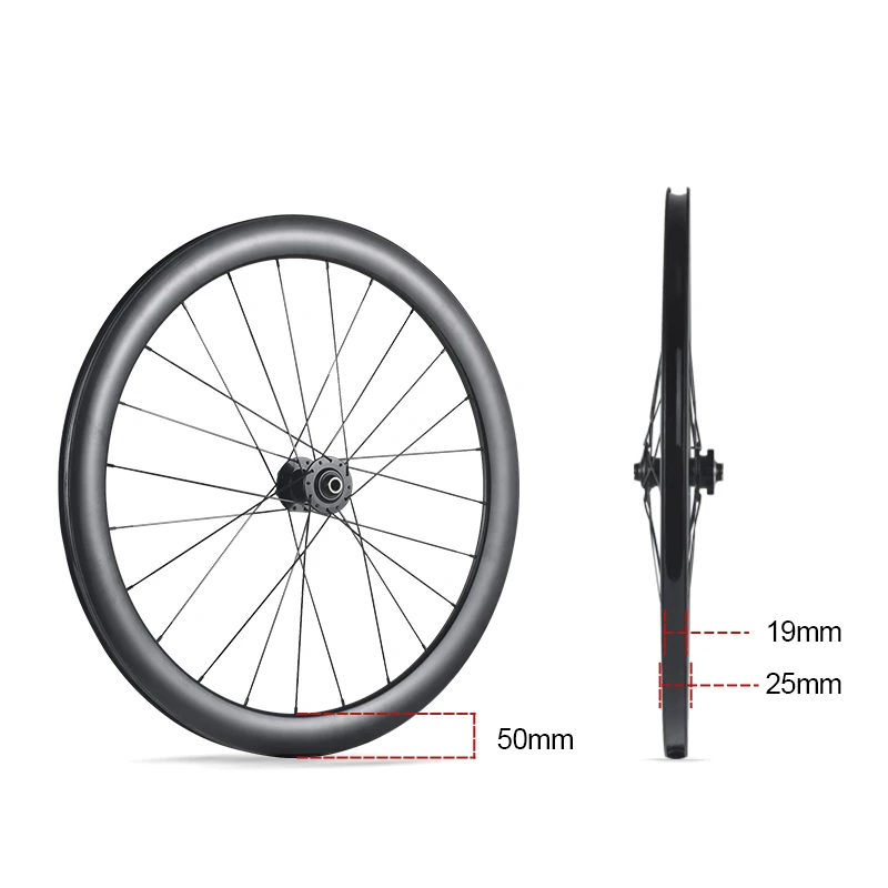 BOLANY 700c Matte Black Carbon Wheelset Lightweight Road Bike Rims without Logo Bicycle Wheels for Cycling