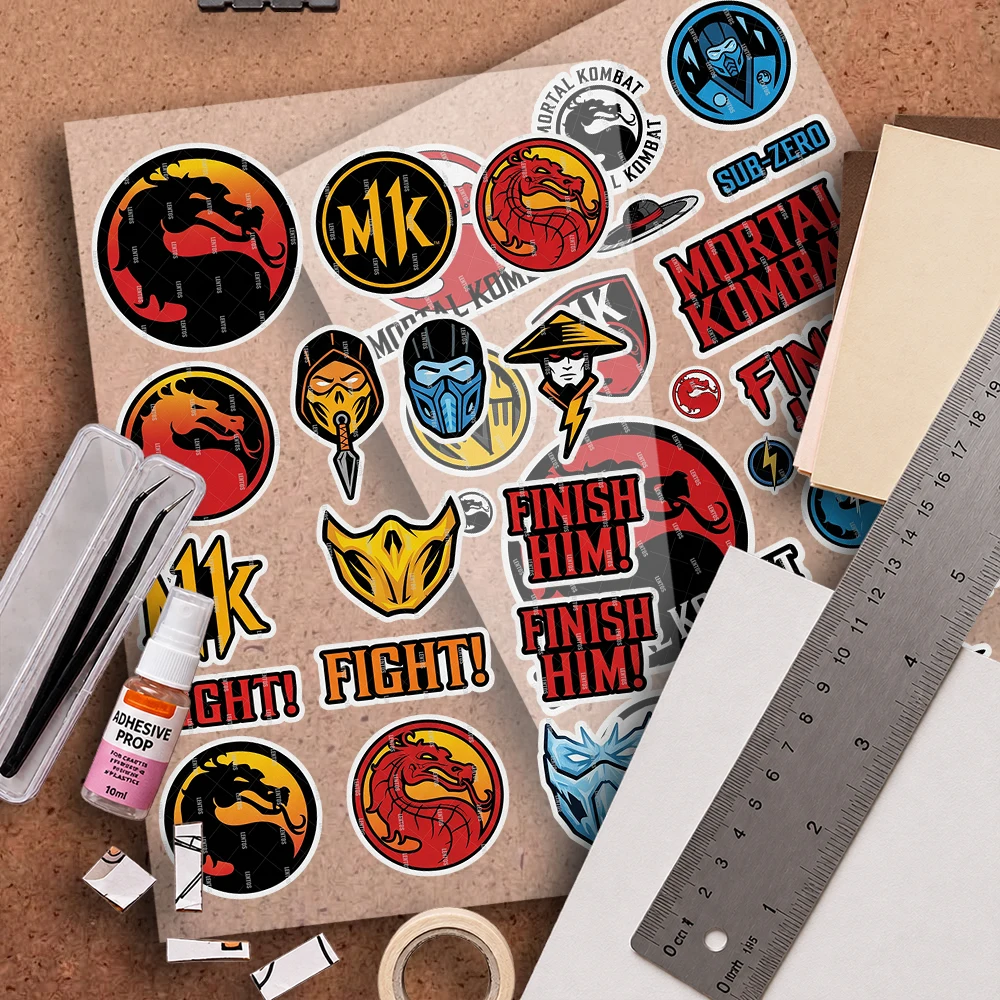 Universal Anime Reflective Stickers Safety Decals for Helmets Bikes Luggage More for  M-Mortal K-Kombat