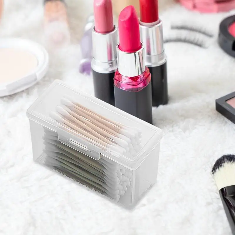 목걸이용 작고 투명한 보석 상자, 귀걸이 보관 상자, 휴대용 면봉 보관 용기, 투명 보석 거치대