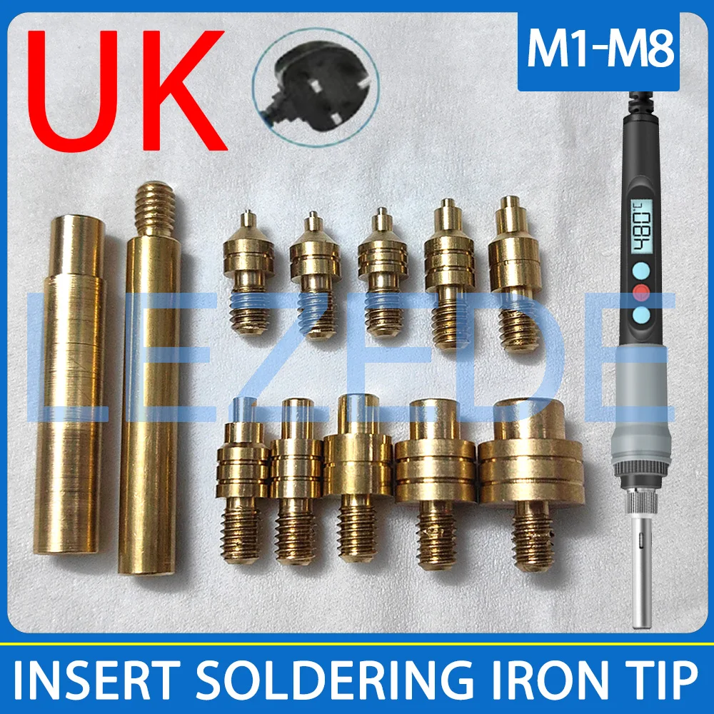 Heat Set Insert Tool Soldering Iron Tip for 3D Printing M3 M4 M5 M6 Hot Melt Thread Embedded Copper Nut Insertion Tool Kit