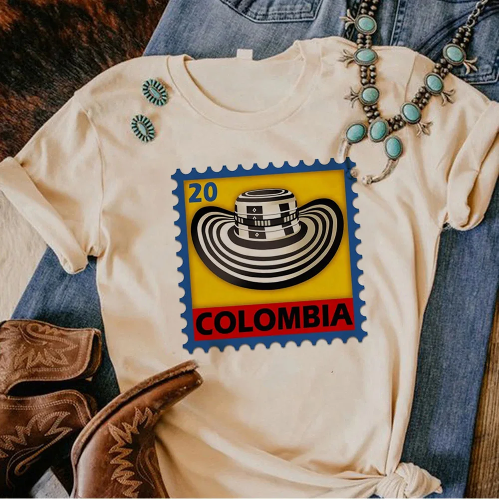 Colombia t-shirt female summer alternative  y2k scene  shirt cutecore aesthetic Retro summer