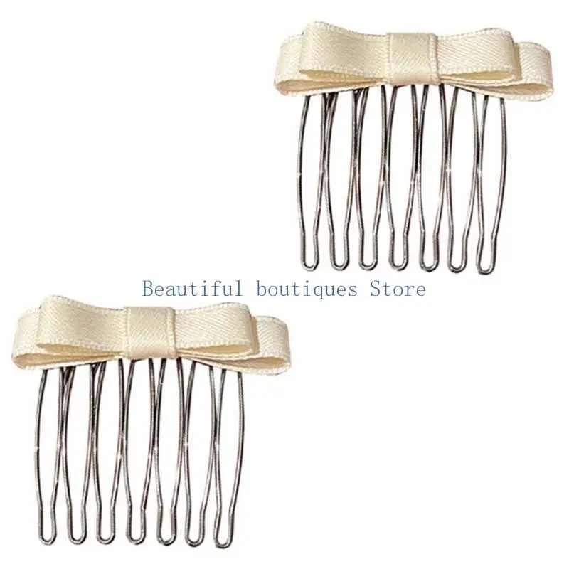

U4LF Ribbon Bowknot Hair Comb Sweet Ballet Hairpin French Women Hair Barrettes