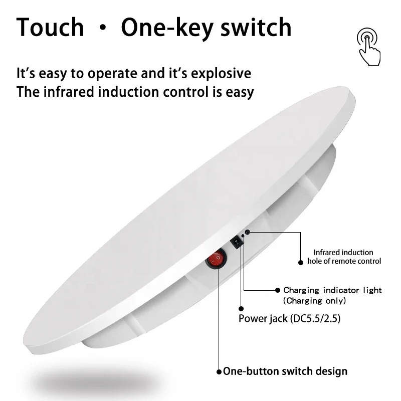 60 cm belasting Max. 150 kg draaitafel Gemotoriseerde fotografie Roterende displaystandaard 360 graden elektrische roterende draaitafel met afstandsbediening