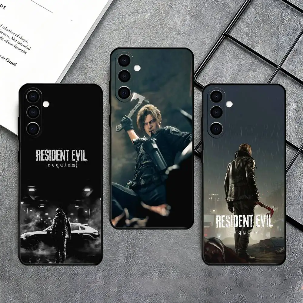 resident evil requiem Phone Case Black Silicone Soft For Samsung Galaxy A73,A72,A71,A70,A53,A52,A51
