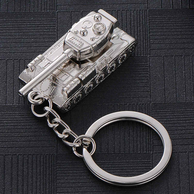 Retro Classic Metal T34 Tank Key Chain Women Bag Keyring Trinket Man Car Keychain Weapon Pendant Boy Party Gift