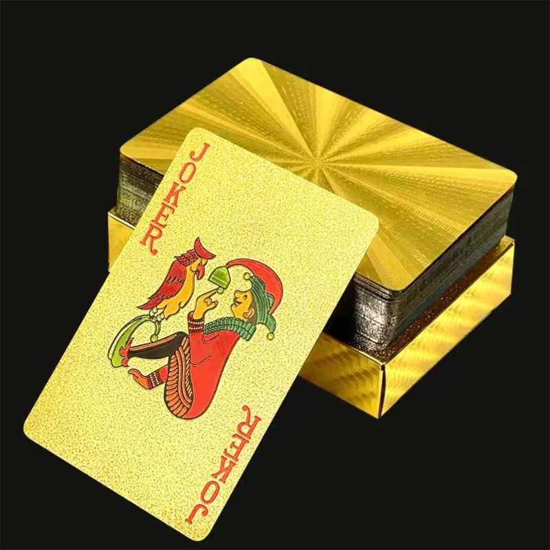 Carta da gioco in oro nero ispessimento tuta da Poker lavabile impermeabile Magic Prop Home Party scacchi e gioco di carte regalo giocattolo da