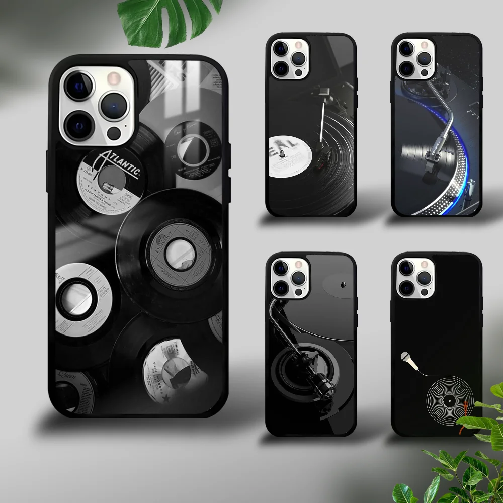 

Cool Vinyl DJ Record Art Phone Case For iPhone 16 15 14 13 12 11 Pro Xs Max Mini Plus Celulares Hard Funda