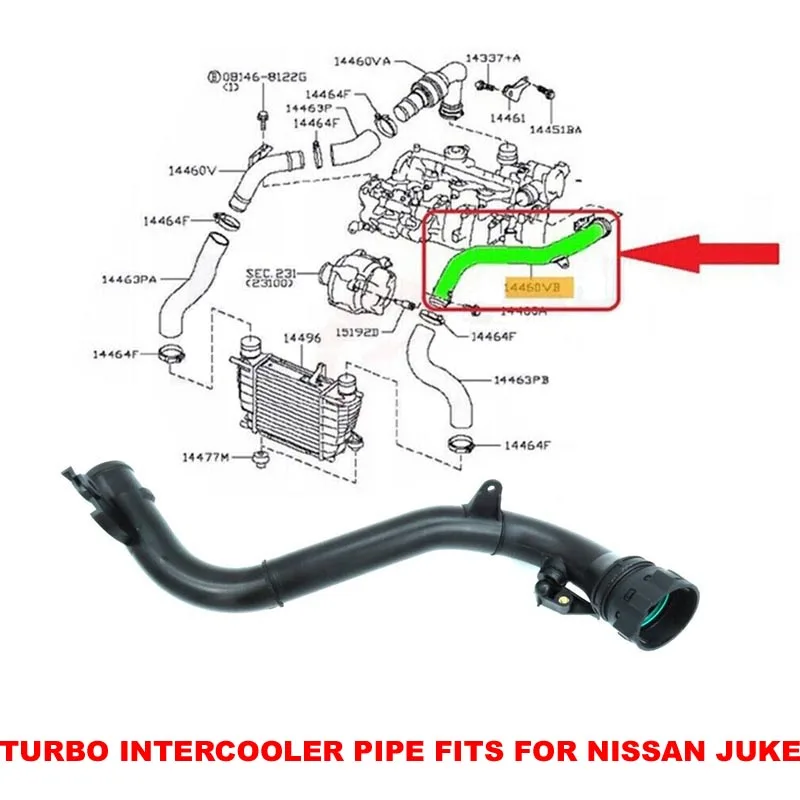 TURBO INTERCOOLER HOSE PIPE FOR NISSAN JUKE 1.5 DCI 144601FE0C 144601FE1C