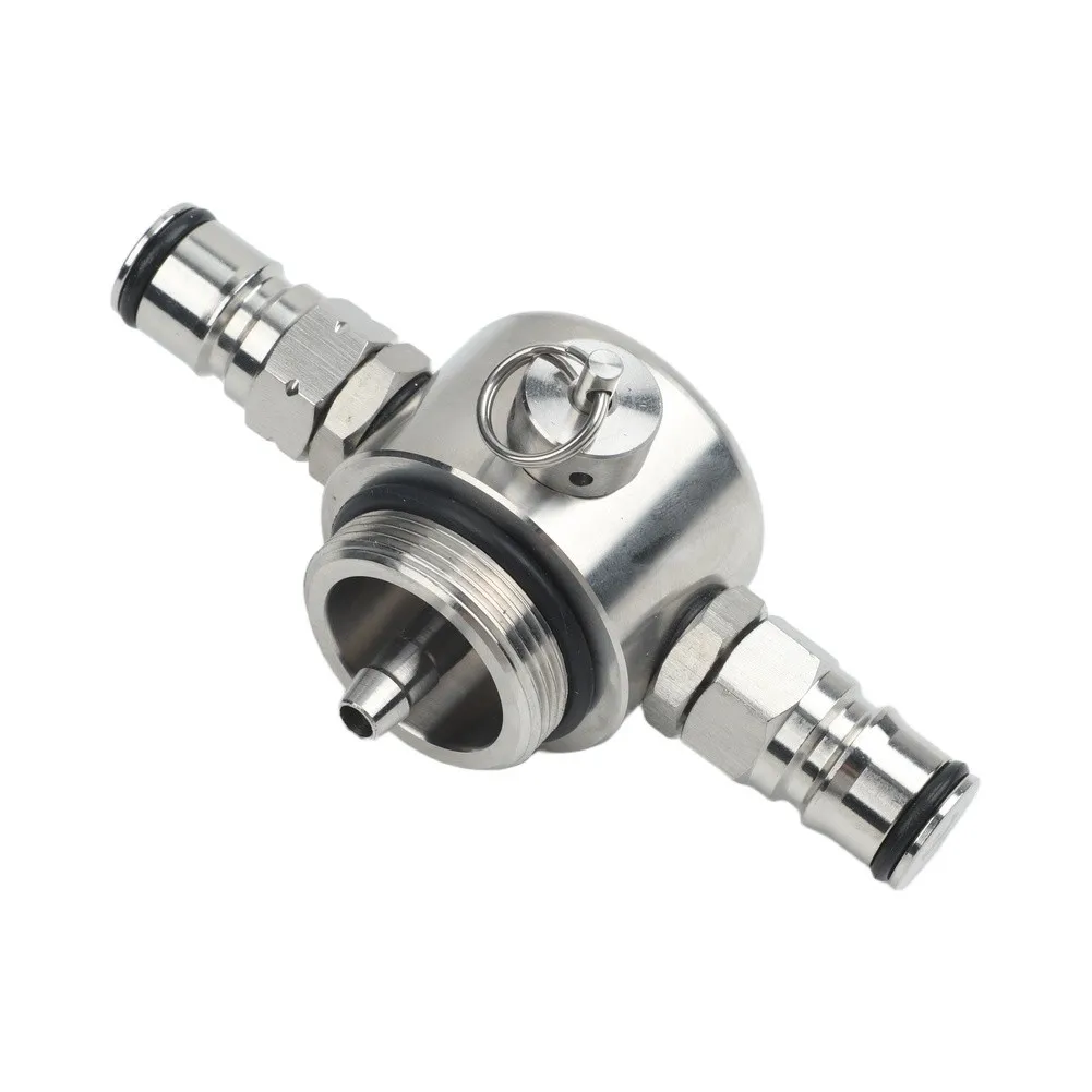 Black Slim Dual-Ball Lock Homebrew Keg Connector High-strength Stainless Steel EPDM O-Rings Sealing 45PSI Pressure Rating