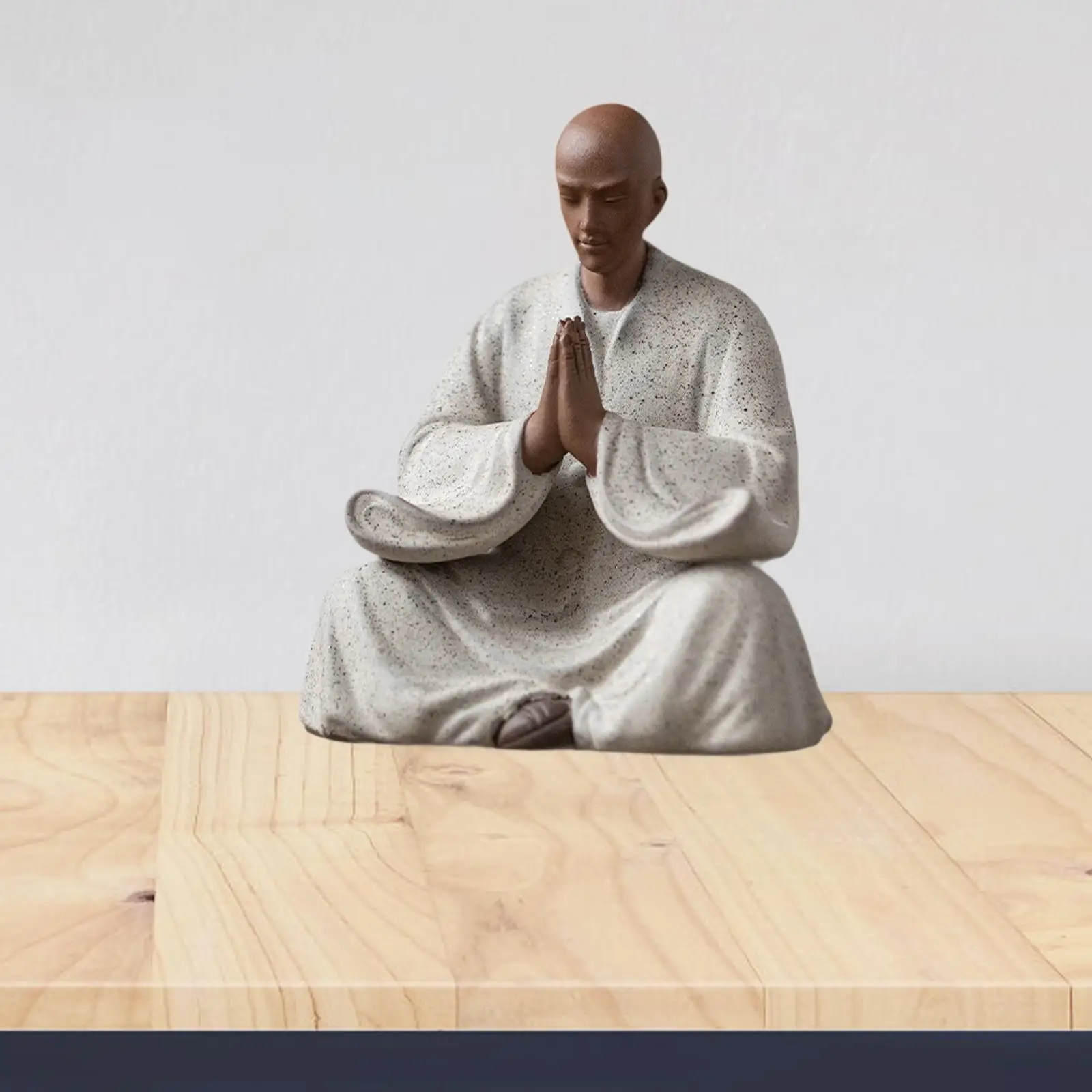 Statua di piccoli monchi Figura di argilla viola Regalo da scrivania Oggetti da collezione decorativi Scultura di Buddha Ornamento per soggiorno scaffale