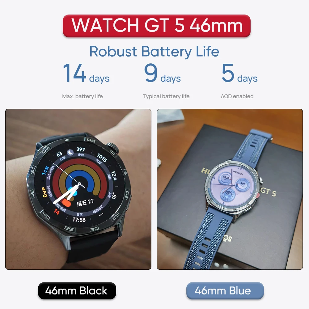 HUAWEI WATCH GT 5 Smartwatch, Health Tracking , Buit-in Map,Replay Message,compatible with iOS and Android HUAWEI WATCH GT5 