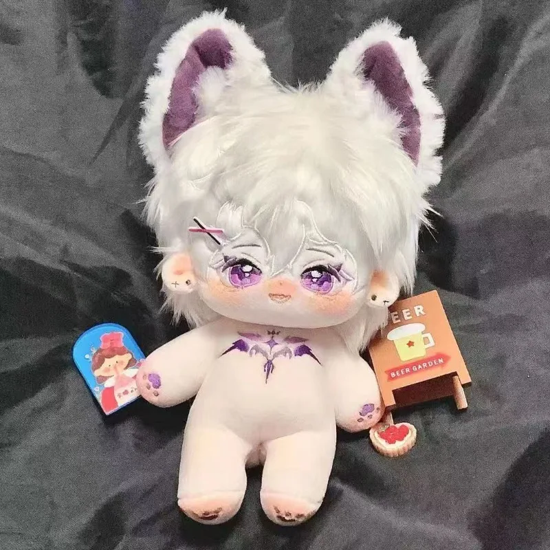 

Stuffed 20cm game genshin impact zhongli anime figures cute plush dress up body dolls new year gifts toys for kids