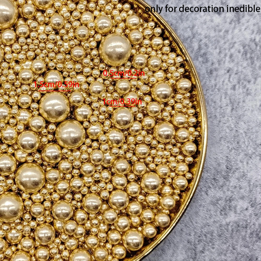 85g Super Golden Silvery Rose Gold Beads Cake Topper Baking Decoration Sprinkles Inedible Cake Decoration tylko do dekoracji