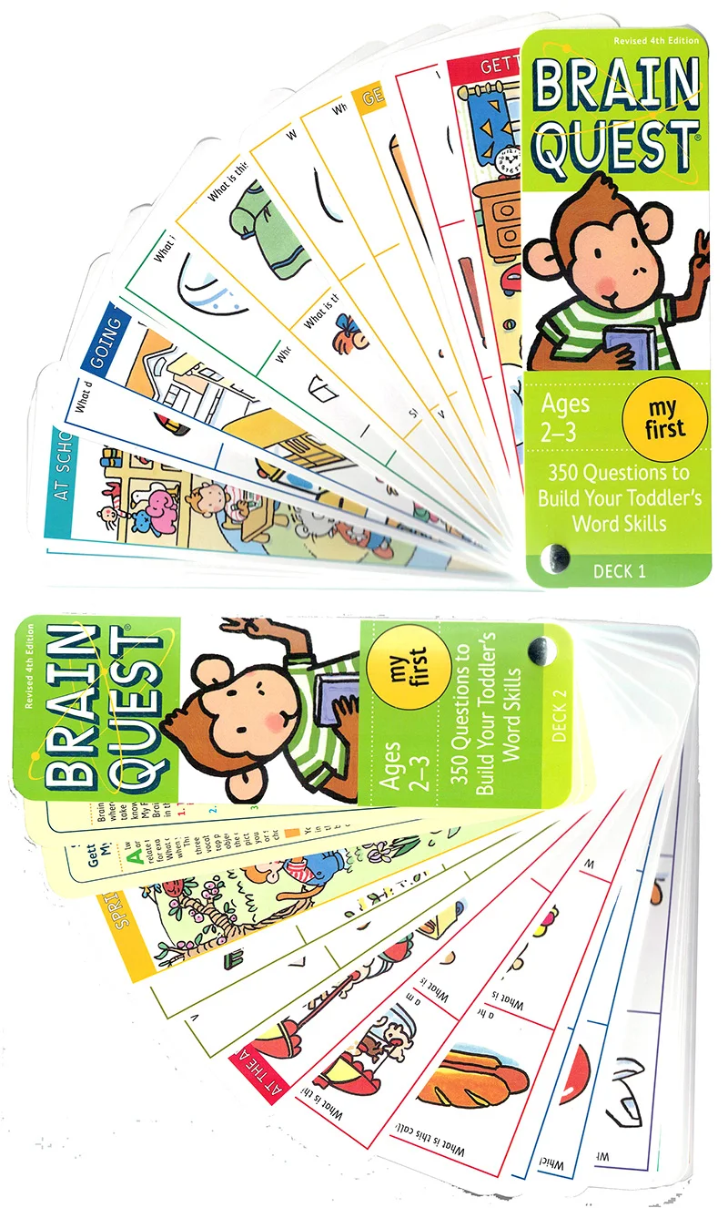 1Pack/Lot My First Brain Quest Ages 2-3 Years Old 350 Questions To Build Your Toddler's Word Skills Cards Textbooks Exercises