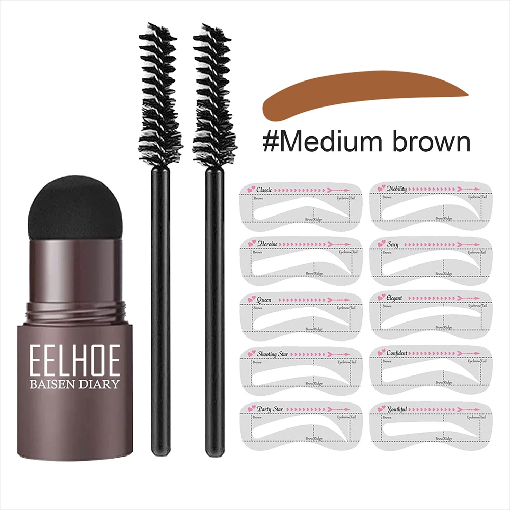 VIP 2023 Professional Eyebrow Stamp Shaping Kit Set Gel Stamp Makeup Kit Magic Eyebrow Stencils Eyebrow Brushes