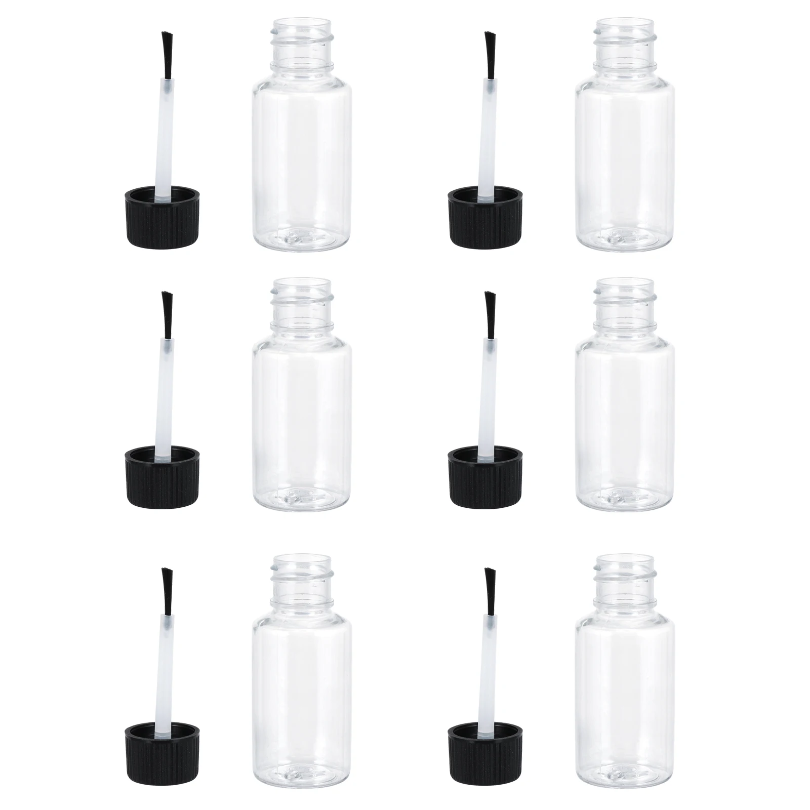 

6pcs Empty Nail Polish Bottles Premium Glass Compact Travel Size Refillable Containers Brush Cap Sealed Repackaging Nail