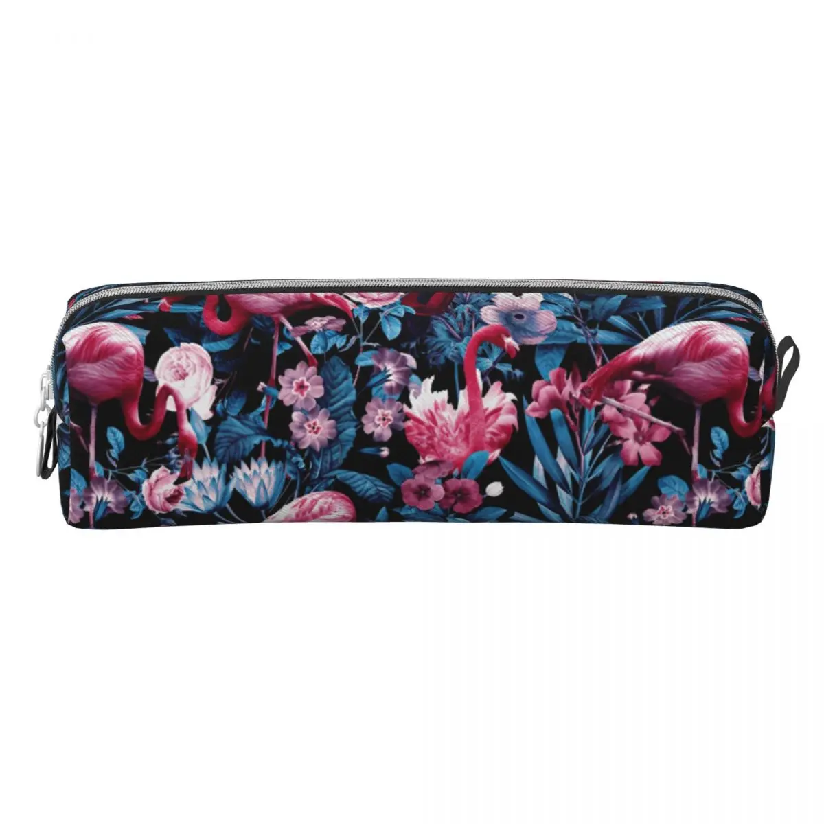 Floral And Flamingo Pencil Case Animal PU Leather Pencil Pouch Students Vintage Large Capacity School Pencil Cases Stationery