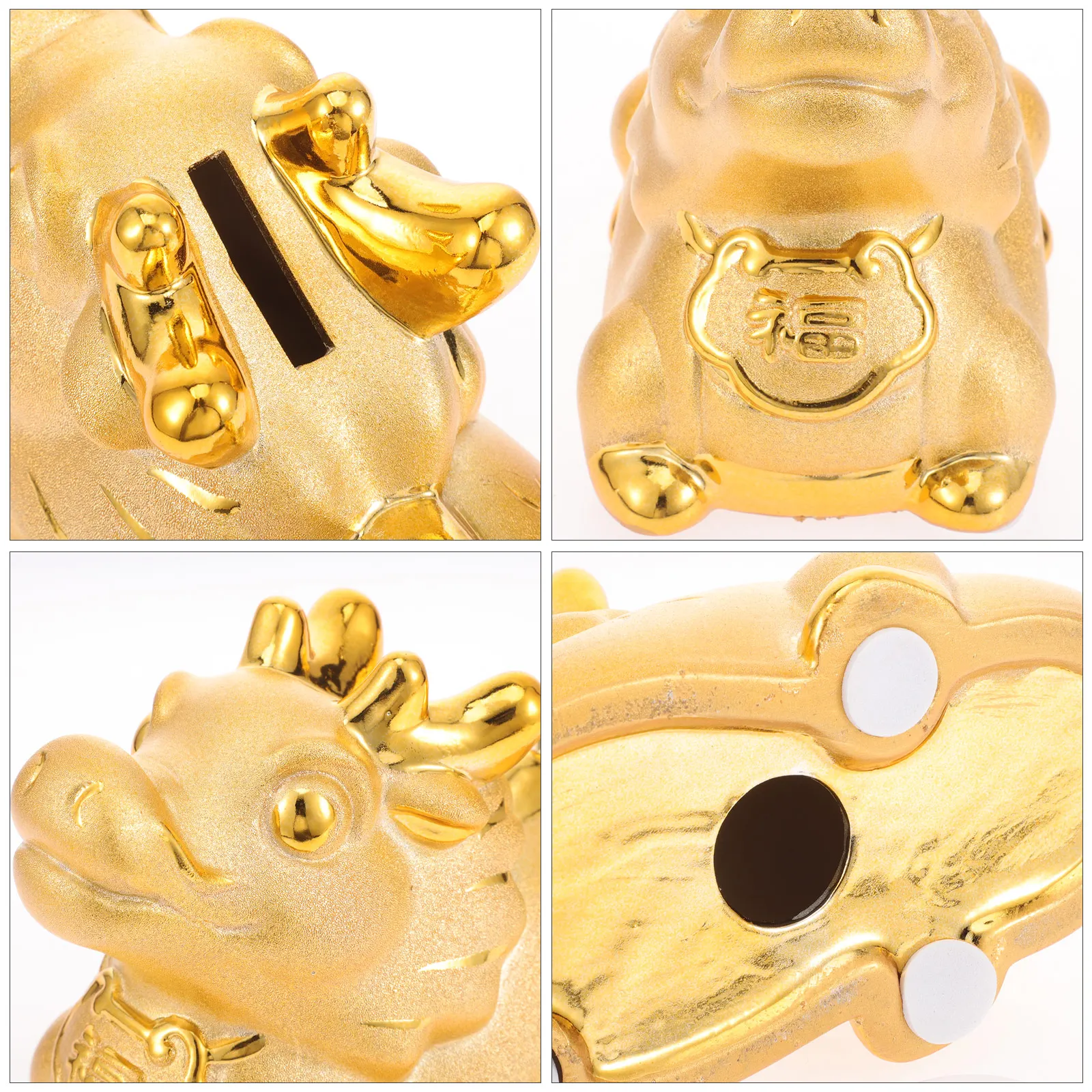 

Adorable Dragon Piggy Bank Desktop Decorative Money Jar Exquisite Details Savings Pot Gift Ceramic Piggy Bank Dragon Model