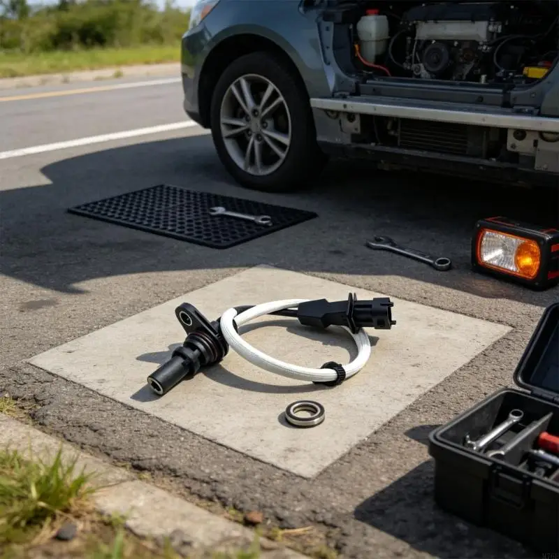 M76E Kurbelwellen-Positionssensor 39180-2G000 für ausgewählte Fahrzeuganwendungen mit Kabel, Montageflansch und routinemäßiger – Detail 4