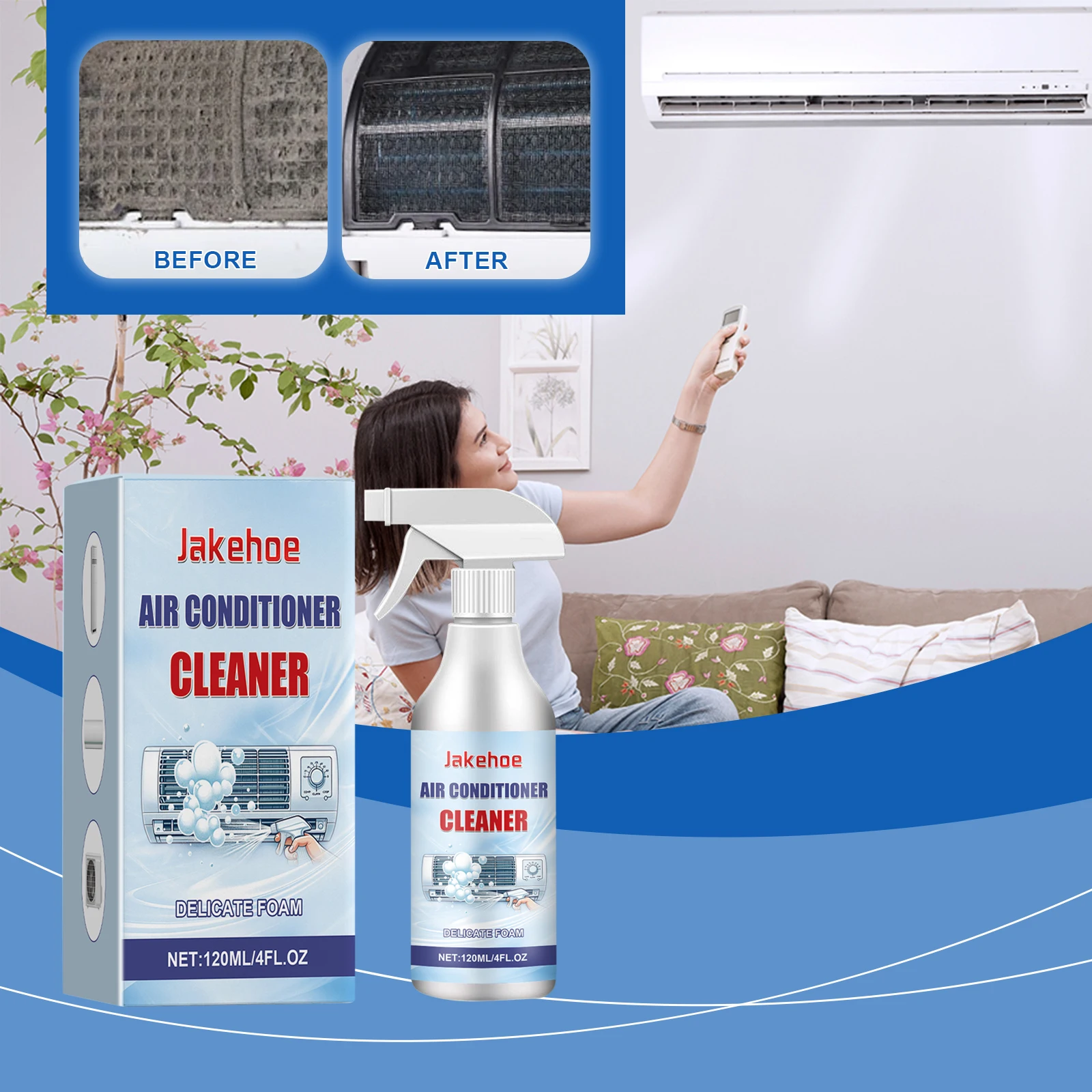 JAKEHOE air conditioner cleaner household hanging cabinet air conditioner deconsolver odor bubble deconsolver stain spray