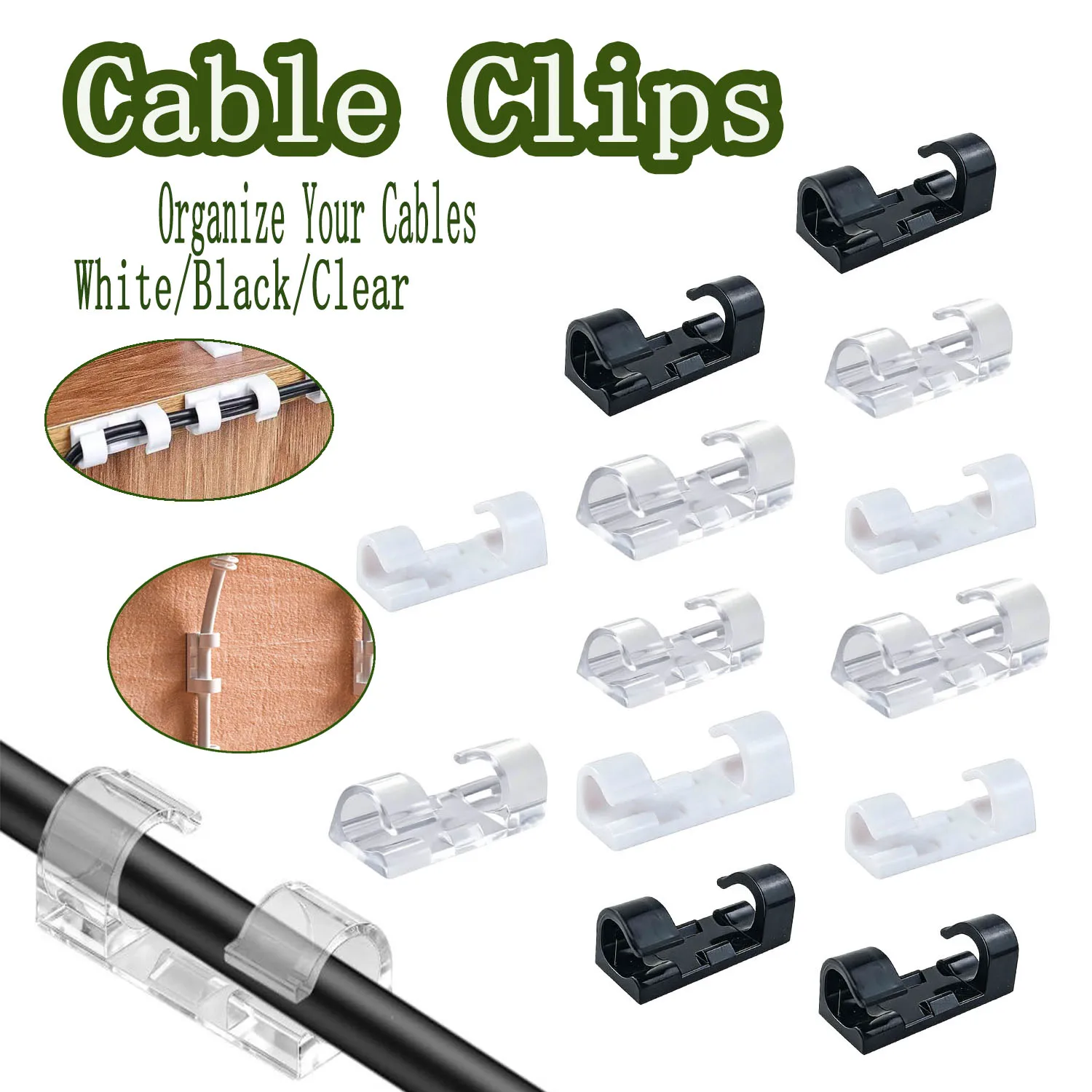 Kabelorganisator-Clips Kabelmanagement Desktop-Arbeitsplatz ABS-Kabelmanager Kabelhalter USB-Ladekabel-Datenkabel-Aufwickler – Detail 1