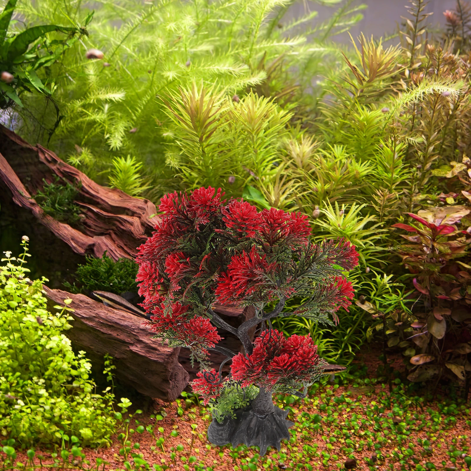 

Simulated Tree Decoration for Aquarium Fish Tank Plastic Bonsai Lifelike Safe Water Use Home Office Pet SuppliesAquarium Tree