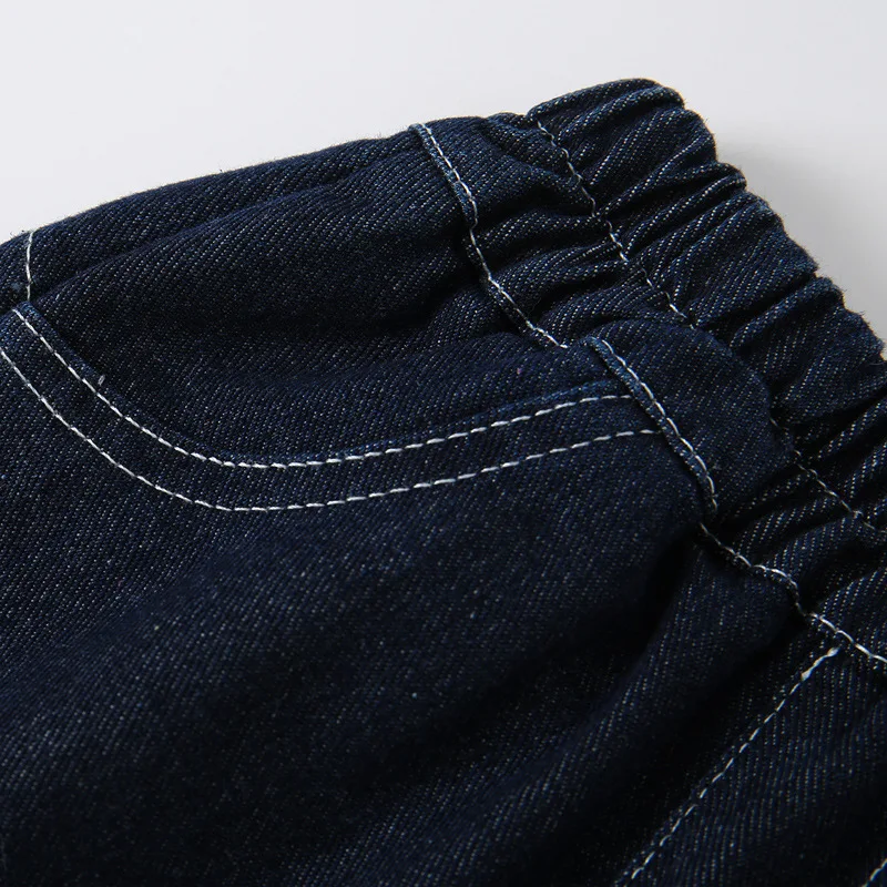 Spring 2026 Kids Baby Boys Denim Pants Cotton Spliced Toddler Boys Jeans Dog Sticker Pocket Children Boys Trousers 1-8Y Boy Pant