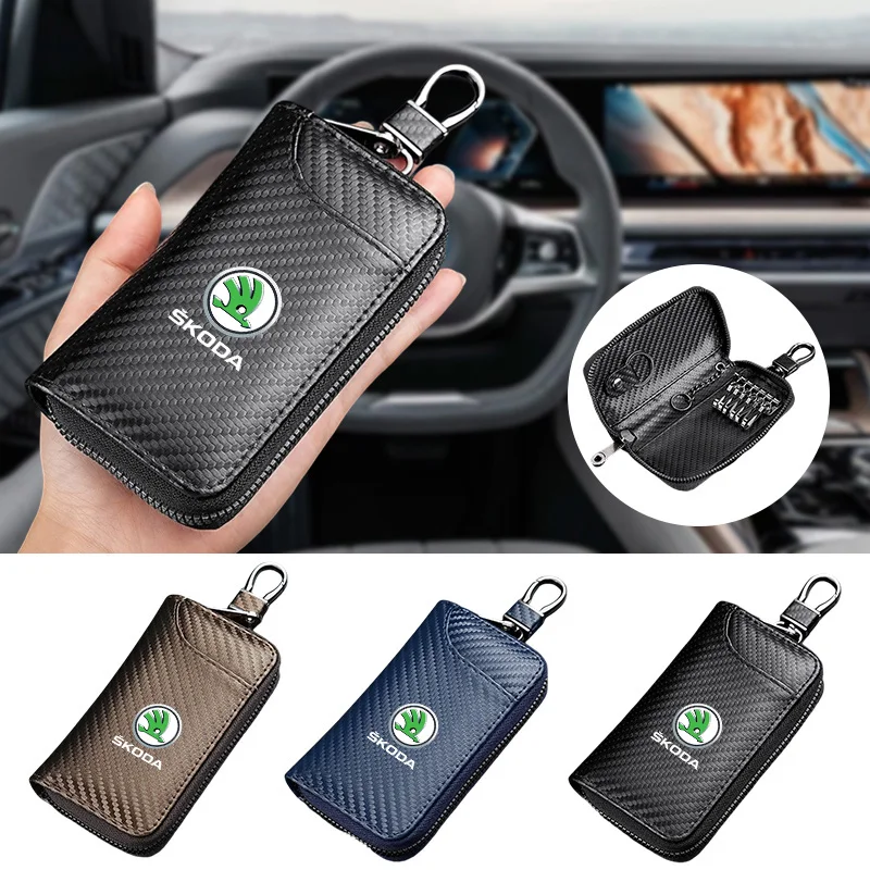 

Car Purse Card Money Holder License Card Case Wallet For Skoda Fabia Kamiq Superb MK3 VisionS Yeti Scala Enyaq-iV Octavia Kodiaq